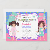 スランバーパーティの招待状スリーポバー誕生日招待状 招待状 (正面)