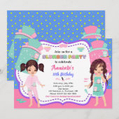 スランバーパーティの招待状スリーポバー誕生日招待状 招待状 (正面/裏面)