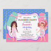 スランバーパーティの招待状スリーポバー誕生日招待状 招待状 (正面/裏面)