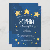 スランバーパーティの招待状スリーポバー誕生日 招待状 (正面/裏面)