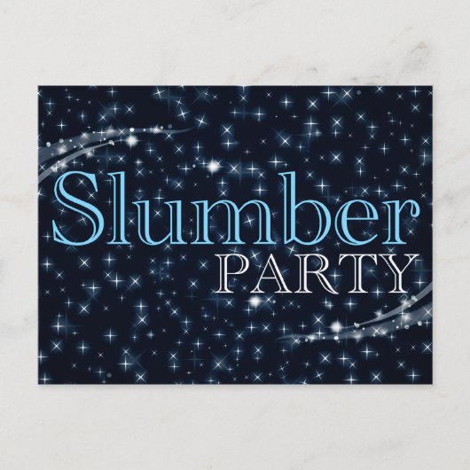 スランバーパーティの招待状: starshine インビテーションポストカード (正面)