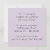 スランバーパーティーおもしろい 招待状 (裏面)