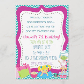 スランバーパーティーの招待 招待状