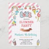 スランバーパーティーの招待 招待状 (正面/裏面)