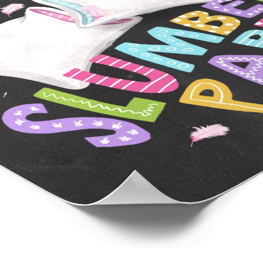 スランバーパーティーウェルカムサインパジャマススリーポバーガール ポスター (角)