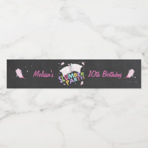 スランバーパーティーウォーターボトルラベルスリーポバー羽毛 ペットボトルラベル