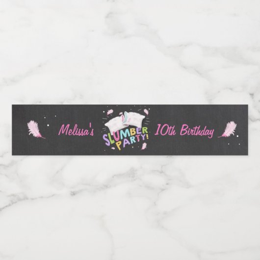 スランバーパーティーウォーターボトルラベルスリーポバー羽毛 ペットボトルラベル (シングルラベル)