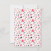 スランバーパーティースリーポバーテント子供の誕生日パーティー サンキューカード (裏面)