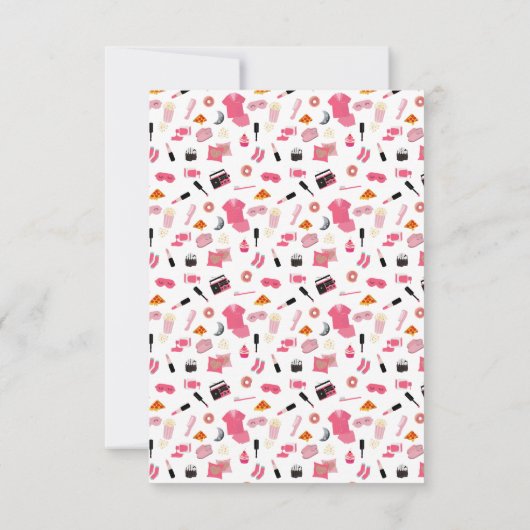 スランバーパーティースリーポバーテント子供の誕生日パーティー サンキューカード (裏面)