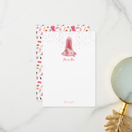 スランバーパーティースリーポバーテント子供の誕生日パーティー サンキューカード