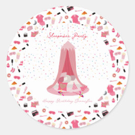 スランバーパーティースリーポバーテント子供の誕生日パーティー ラウンドシール