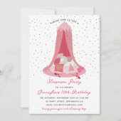 スランバーパーティースリーポバーテント子供の誕生日パーティー 招待状 (正面)