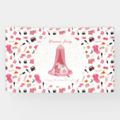 スランバーパーティースリーポバーテント子供の誕生日パーティー 横断幕 (横)