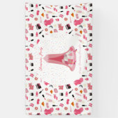 スランバーパーティースリーポバーテント子供の誕生日パーティー 横断幕 (縦)