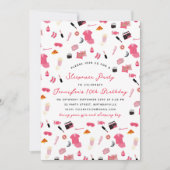 スランバーパーティースリーポバー子供の誕生日パーティー 招待状 (正面)