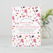 スランバーパーティースリーポバー子供の誕生日パーティー 招待状 (スタンド正面)