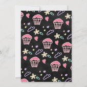 スランバーパーティースリーポバー誕生日シャルボードドードル 招待状 (裏面)