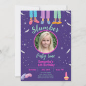 スランバーパーティースリーポバー誕生日招待状 招待状 (正面)