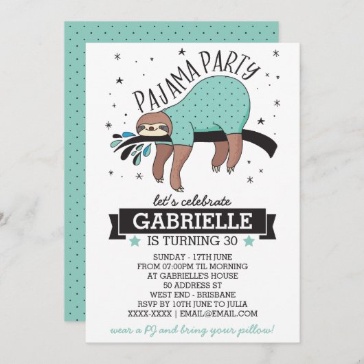 スランバーパーティースース招待状 招待状 (正面/裏面)