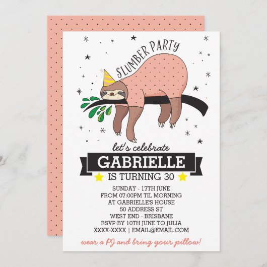 スランバーパーティースース招待状 招待状 (正面/裏面)