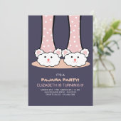 スランバーパーティーバニースリッパ招待状 招待状 (スタンド正面)