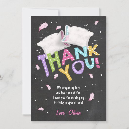 スランバーパーティーパジャマサンキューカードスリーポバー サンキューカード (正面)