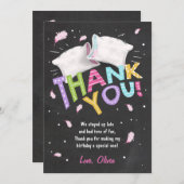 スランバーパーティーパジャマサンキューカードスリーポバー サンキューカード (正面/裏面)