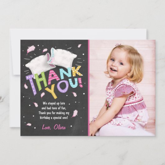 スランバーパーティーパジャマサンキューカードスリーポバー サンキューカード (正面)