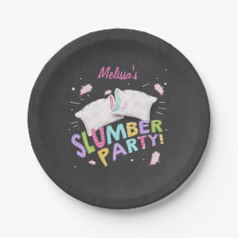 スランバーパーティーパジャマススリーポバープレートピンク ペーパープレート