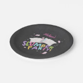 スランバーパーティーパジャマススリーポバープレートピンク ペーパープレート (アングル)