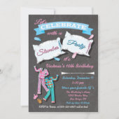 スランバーパーティーピローチャートスリープオーバーパーティー招待状 招待状 (正面)