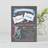 スランバーパーティーピローチャートスリープオーバーパーティー招待状 招待状 (スタンド正面)