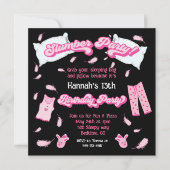 スランバーパーティーピローファイト誕生日招待状 招待状 (正面)