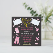 スランバーパーティーピローファイト誕生日招待状 招待状 (スタンド正面)