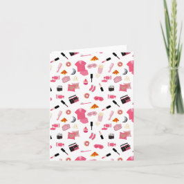 スランバーパーティーピンクガールキッズパターン カード
