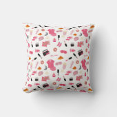 スランバーパーティーピンクガールキッズパターン クッション (正面)