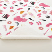 スランバーパーティーピンクガールキッズパターン シェルパブランケット (3/4)