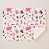 スランバーパーティーピンクガールキッズパターン シェルパブランケット (正面(横))