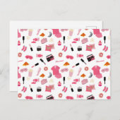 スランバーパーティーピンクガールキッズパターン シーズンポストカード (正面/裏面)