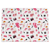 スランバーパーティーピンクガールキッズパターン ラージペーパーバッグ (正面)