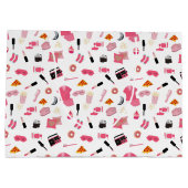 スランバーパーティーピンクガールキッズパターン ラージペーパーバッグ (裏面)