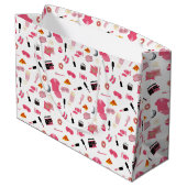 スランバーパーティーピンクガールキッズパターン ラージペーパーバッグ (裏面アングル)