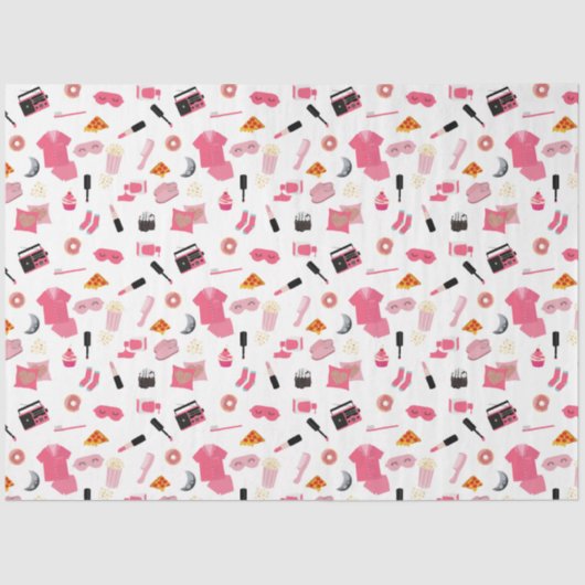 スランバーパーティーピンクガールキッズパターン 薄葉紙 (正面)