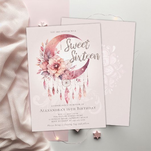 スランバーパーティーボホドリームキャッチャー結晶スウィート16 招待状