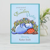 スランバーパーティーマナティータートルオフリーシュアート™ 招待状 (スタンド正面)