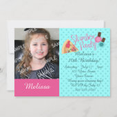 スランバーパーティー写真テンプレート 招待状 (正面)