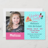 スランバーパーティー写真テンプレート 招待状 (正面)