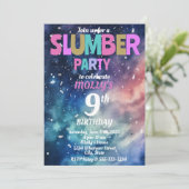 スランバーパーティー子供の誕生日カスタム 招待状 (スタンド正面)