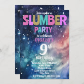 スランバーパーティー子供の誕生日カスタム 招待状 (正面/裏面)