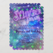 スランバーパーティー宇宙銀河系誕生日招待状 招待状 (正面/裏面)